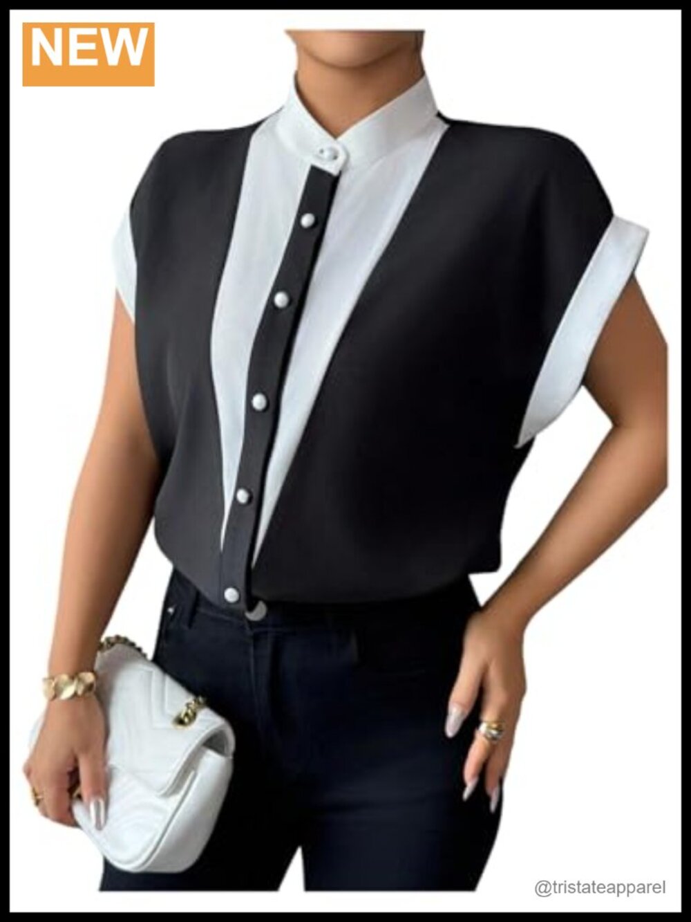 Womens Elegant Mock Neck Button Down Shirt Dolman Sleeve Business Casual Blouse